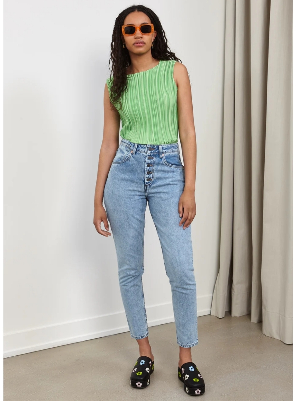 Decade "Pamela" Light Blue High-Rise Straight Jeans